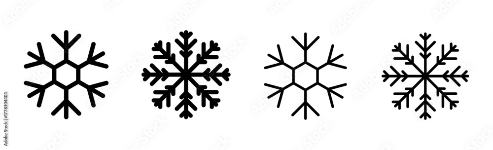 Obraz premium Snow icon set. snowflake icon vector