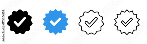 verified icon set. verification check mark. approved icon