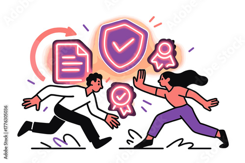 Trade Barriers Abstract. Non-tariff barriers. Glowing abstract forms representing regulations, standards, and