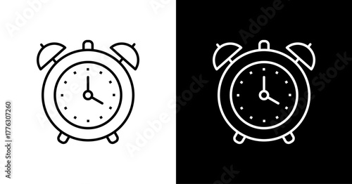 Alarm Clock  White Icon Set Design