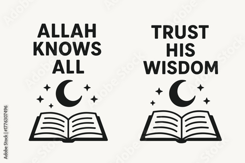 Divine Wisdom Banners. Omniscience. Two vertical A6 banners with safe margins, centered composition, no elements touching edges, flat vector design, black and