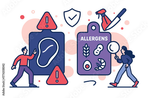 Food Safety Awareness. Cross-Contamination Awareness. Two cutting boards?one clean, one marked with