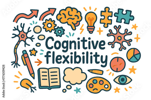 Cognitive Flexibility Doodle. Cognitive flexibility. Hand-drawn doodle illustration of cognitive flexibility.