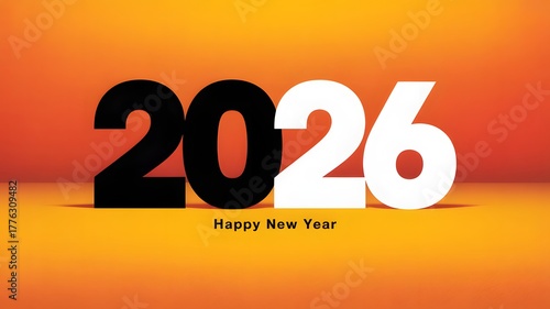 2026 numbers in black and white on orange gradient background