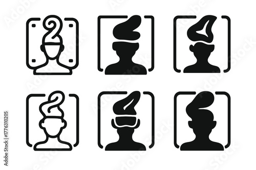 AR Sculpture Logo Variations. New forms of art through technology. Set Logo of New forms of art through technology: AR sculpture overlay. Icon set. harmonious