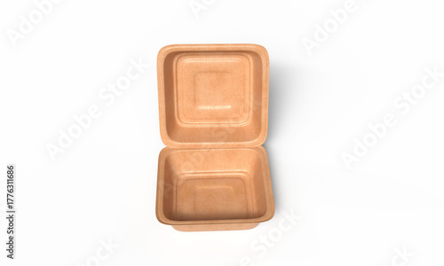 Eco Hamburger Box White Background.