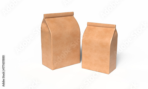 Two Eco Fast Food Packaging White Background