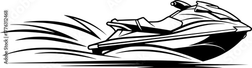 Jet Ski Icon: A sleek, powerful jet ski illustration, perfect for adding a sense of speed and excitement to your designs.
