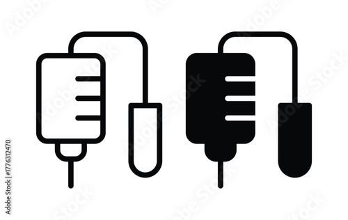 Black and White Graphic of Paint Roller and Bucket Tools for Home Improvement