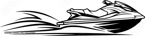 Jet Ski Icon: A sleek, powerful jet ski illustration, perfect for adding a sense of speed and excitement to your designs.
