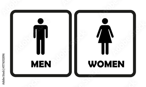 Men and Women restroom sign icons. Gender symbol for toilet vector
