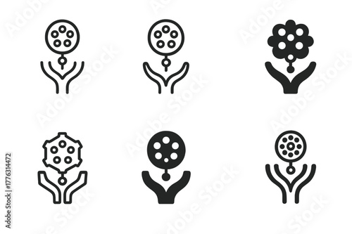 Nanomedicine Logo Variations. Nanomedicine and its applications in cancer treatment. Set Logo of Nanomedicine and its applications in cancer treatment: tumor
