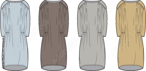 Elegant Flowing Dress in Four Colors A Versatile Wardrobe Essential