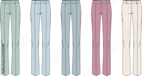 Colorful Pants Set Illustration Fashion, Style, and Wardrobe Options