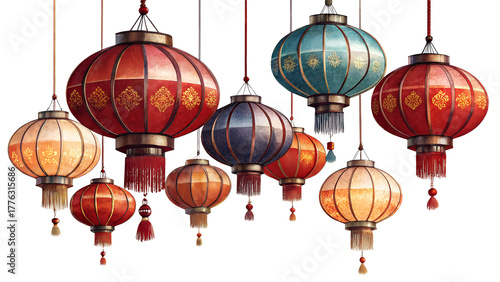 Wallpaper Mural Traditional hanging chinese lanterns Torontodigital.ca