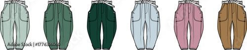 Variety of Fashionable Pant Designs Displayed in a Row Stylish Casual Wear Ideas