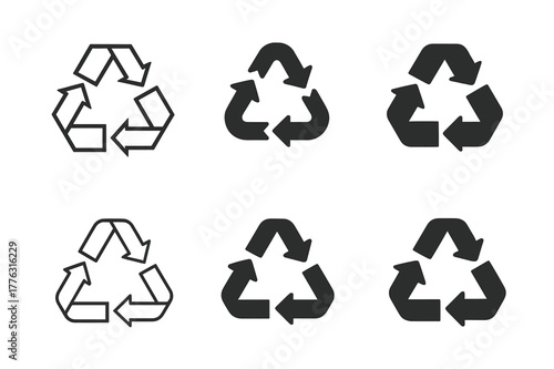 Sustainable Career Logos. Sustainable and ethical careers. Icon set. Set Logo of sustainable and ethical careers: circular recycling loop. harmonious logo