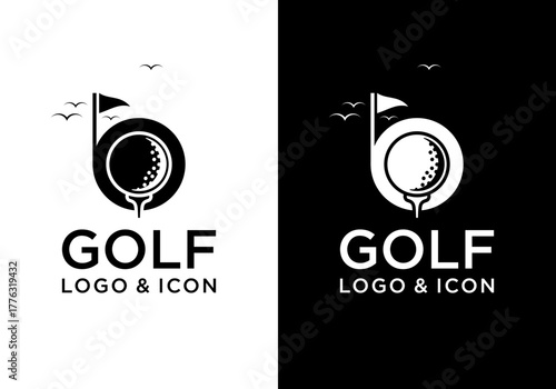 golf sport logo icon design vector