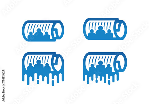 vector design of logo icon of person with document paper