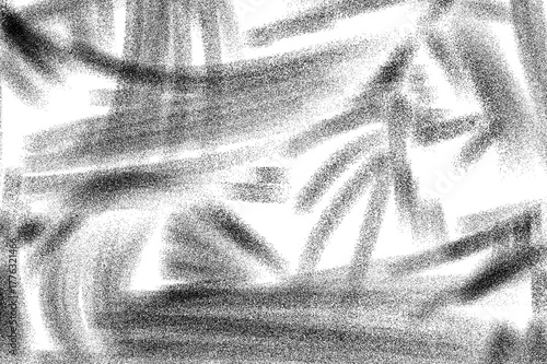 Glitch art, distorted halftone with abstract brush strokes vector illustration.
