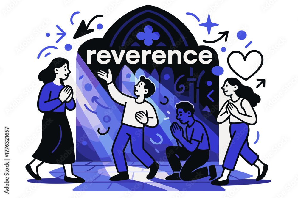 Obraz premium Radiant Cathedral Reverence. Soft Light Rays ? Cathedral Glow. Light filters through stained glass, painting soft shapes across the stone floor. Text