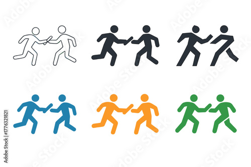 Summer Sports Logo Variations. Summer sports day with outdoor games and activities. Set Logo of Summer sports day with outdoor games and activities: relay