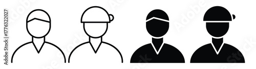 Simple Vector Illustration of Four Diverse People with Different Hairstyles