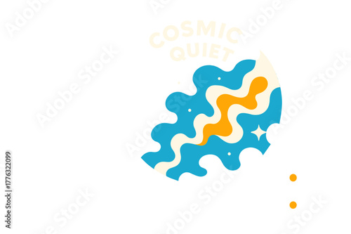 Cosmic Window View. Astronaut Window View. A helmeted silhouette gazes through a round viewport; ?Cosmic Quiet? floats over drifting nebula smoke. Panel lights