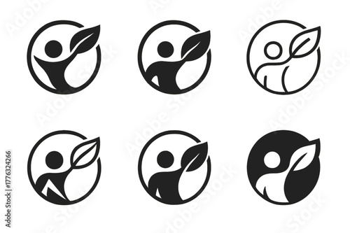 Sustainable Career Logos. Sustainable and ethical careers. Icon set. Set Logo of sustainable and ethical careers: fair-trade certification badge. harmonious