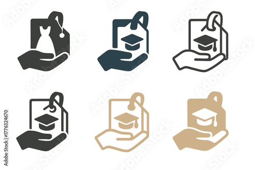 Life Event Logos. Helping a loved one prepare for a big life event, like a wedding or graduation. Set Logo of Helping a loved one prepare for a big life event,