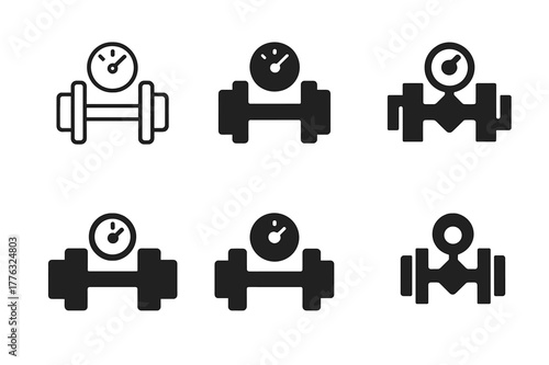 Adaptive Fitness Icons. Drinking coffee while working. Icon set. Set Logo of drinking coffee while working: coffee spill near work documents. harmonious logo