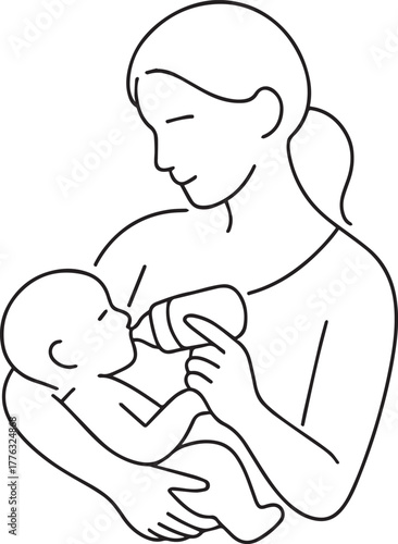 Mother Bottle-Feeding Baby