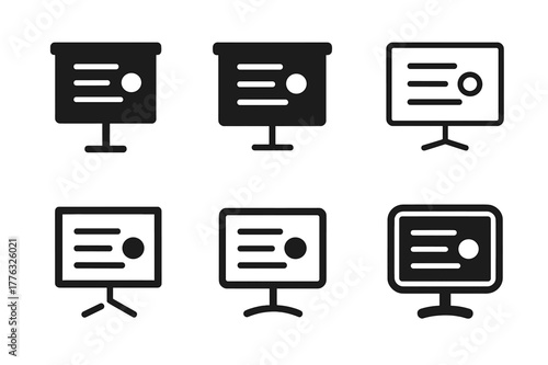 Karaoke Logo Variations. Karaoke events and competitions. Set Logo of karaoke events and competitions: lyrics screen with bouncing ball. Icon set. harmonious