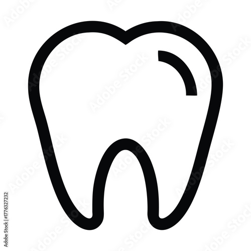 Dental tooth outline icon representing oral hygiene and care