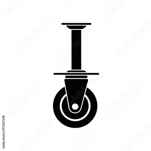 Caster Wheel Icon Industrial Swivel Roller Equipment Vector Illustration