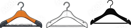 Find wooden clothes hangers for wardrobe organization and storage