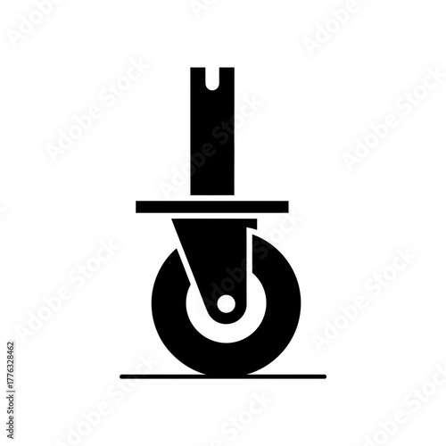 Caster Wheel Icon Industrial Swivel Roller Equipment Vector Illustration