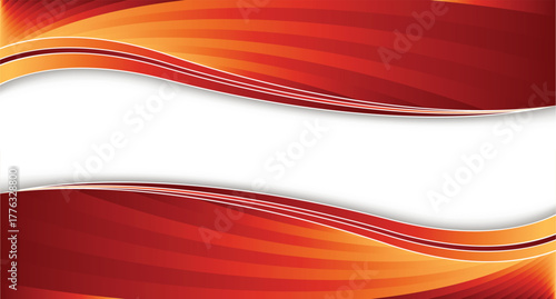 Abstract fiery orange and red waves with a white space for text
