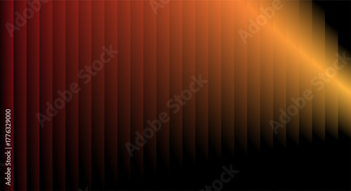 Abstract warm gradient of orange and red pixels with a bright light flare