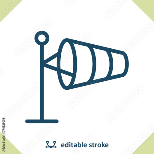 Windsock Icon. Wind Sock, Wind Cone, Windy, Weather