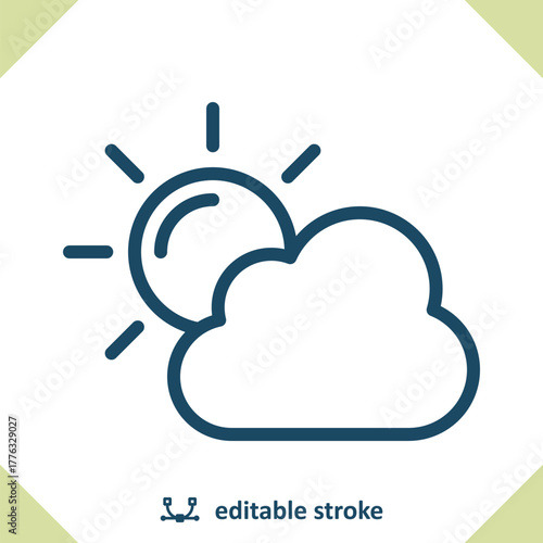 Sun And Cloud Icon - Sunny, Cloudy, Weather