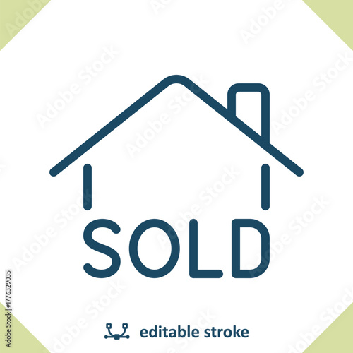 House Icon. Sold Sign, Real Estate, Home