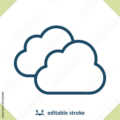 Clouds Icon - Weather, Cloudy, Cloud, Two Clouds