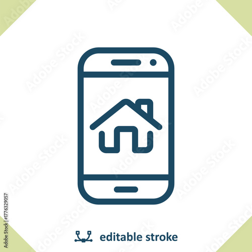 Smart Home Icon. Smartphone, Mobile Phone, House, Home