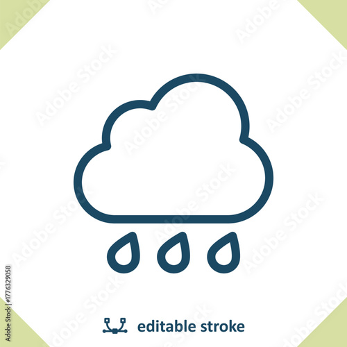 Cloud And Rain Icon - Raining, Storm, Weather
