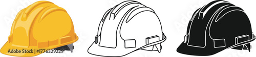 Construction hard hat safety helmet protective gear vector art