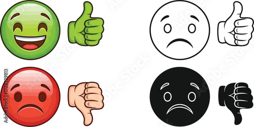 Thumbs up down emoji feedback like dislike positive negative