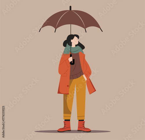 Woman Holding A Umbrella