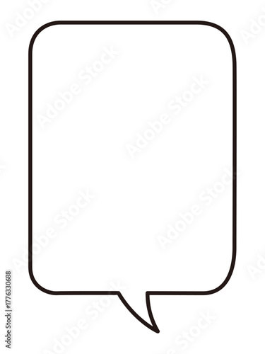 シンプルな吹き出しのベクターイラスト。単品、フレーム、枠、ふきだし	