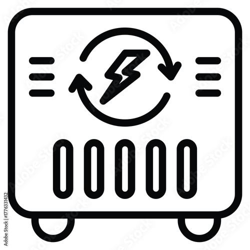 Generator Icon Line Vector Illustration